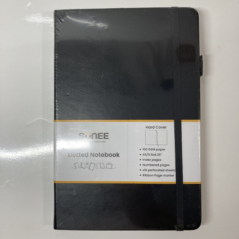 Sunee Dotted Hardcover Notebook A5 5.5x8.25 Numbered Index Ribbon Marker NEW